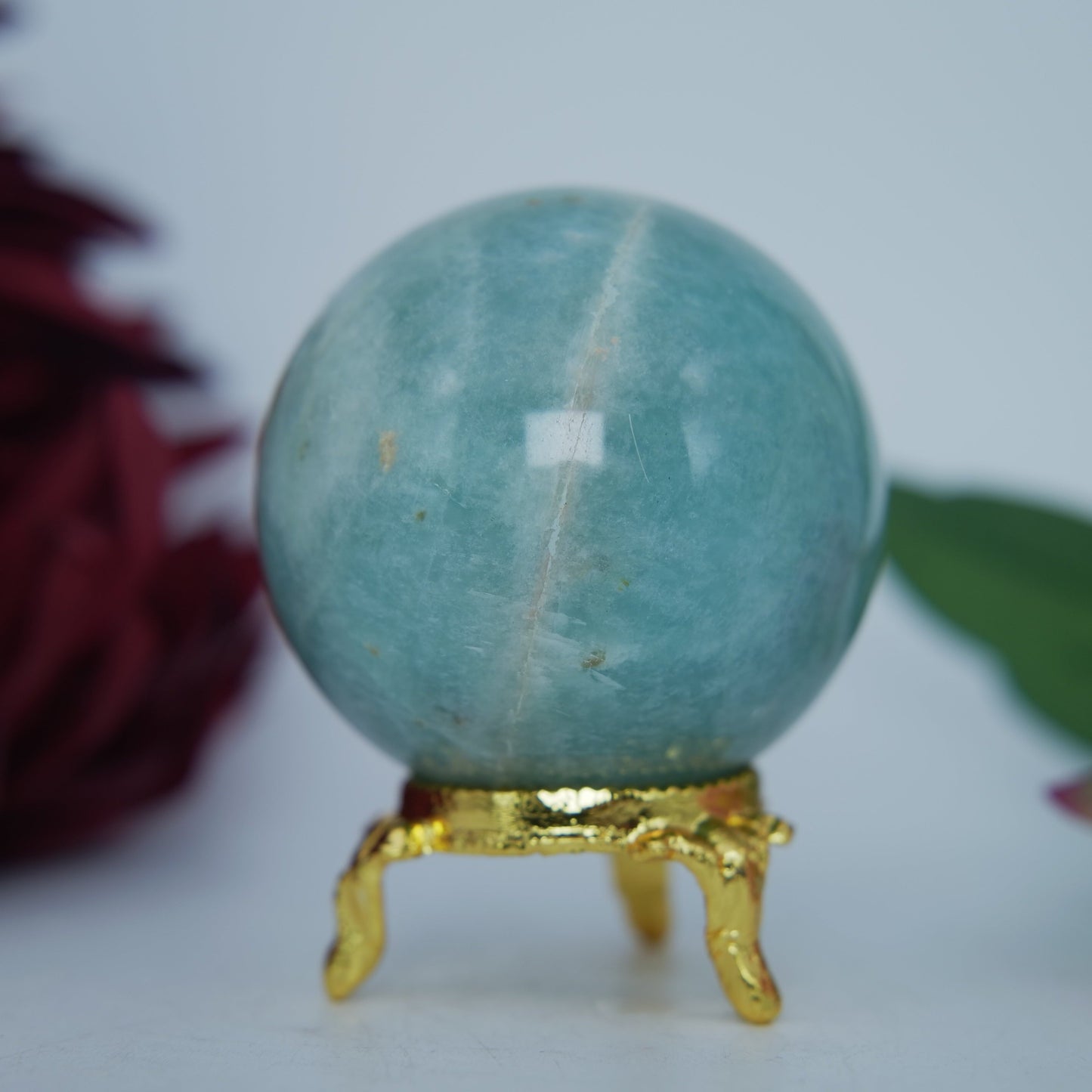Polished Natural Blue Amazonite 55Mm 215G featuring aqua-green tone with silky sheen - Luna Panther