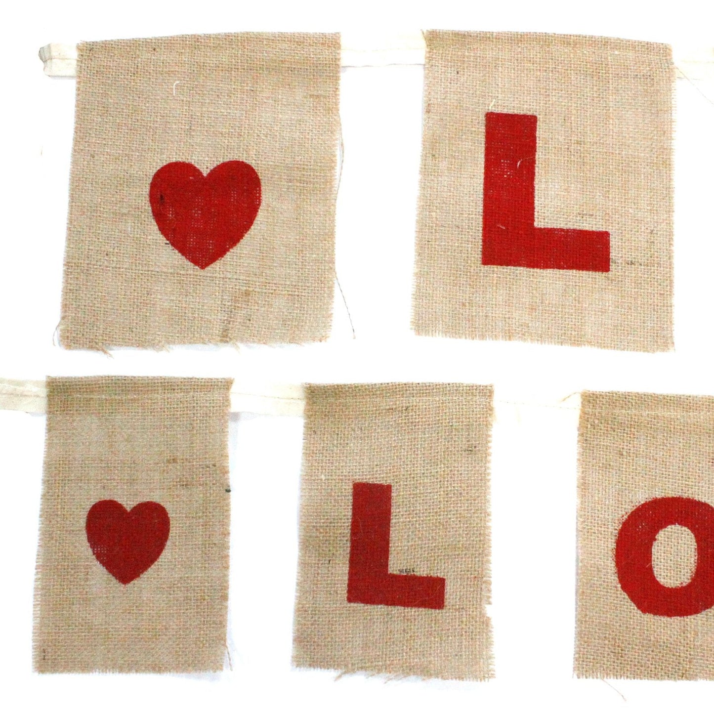 Natural Bunting I Love You (large with hearts) - Luna Panther