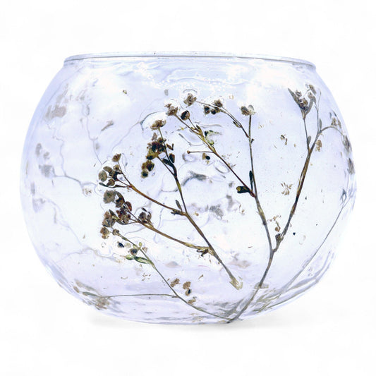 Natural Floral Glass - Bowl Candle Holder - Margarita - (8x10cm) - Luna Panther alternate view