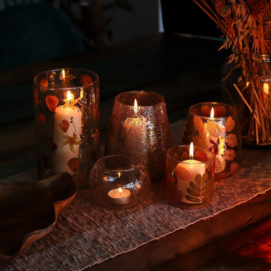 Natural Floral Glass - Bowl Candle Holder - Primavera - (8x10cm) - Luna Panther alternate view
