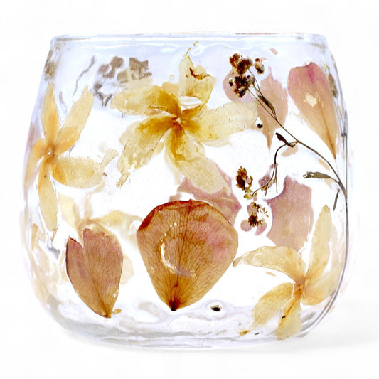 Natural Floral Glass - Straight Candle Holder - Rosa - (8x8cm) - Luna Panther alternate view
