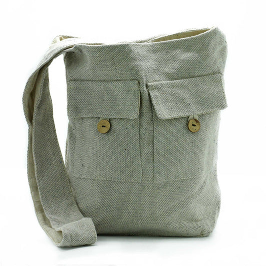 Polished Natural Tones Two Pocket Bags - Stone - Large featuring natural patterning and unique variations - Luna Panther