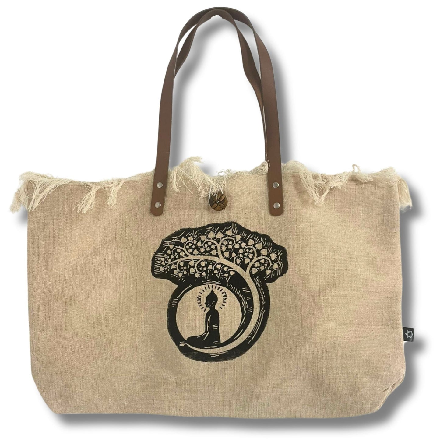 Polished Natural Tote Bag Leather Handle - Inspiration featuring natural patterning and unique variations - Luna Panther
