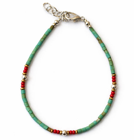 Nepalese Extra Fine Gem Bracelet - Turquoise Beads - Luna Panther alternate view