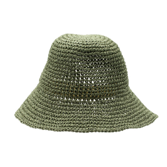Nomad Sari Floppy Straw Sun Hat - Moss Green - Luna Panther alternate view