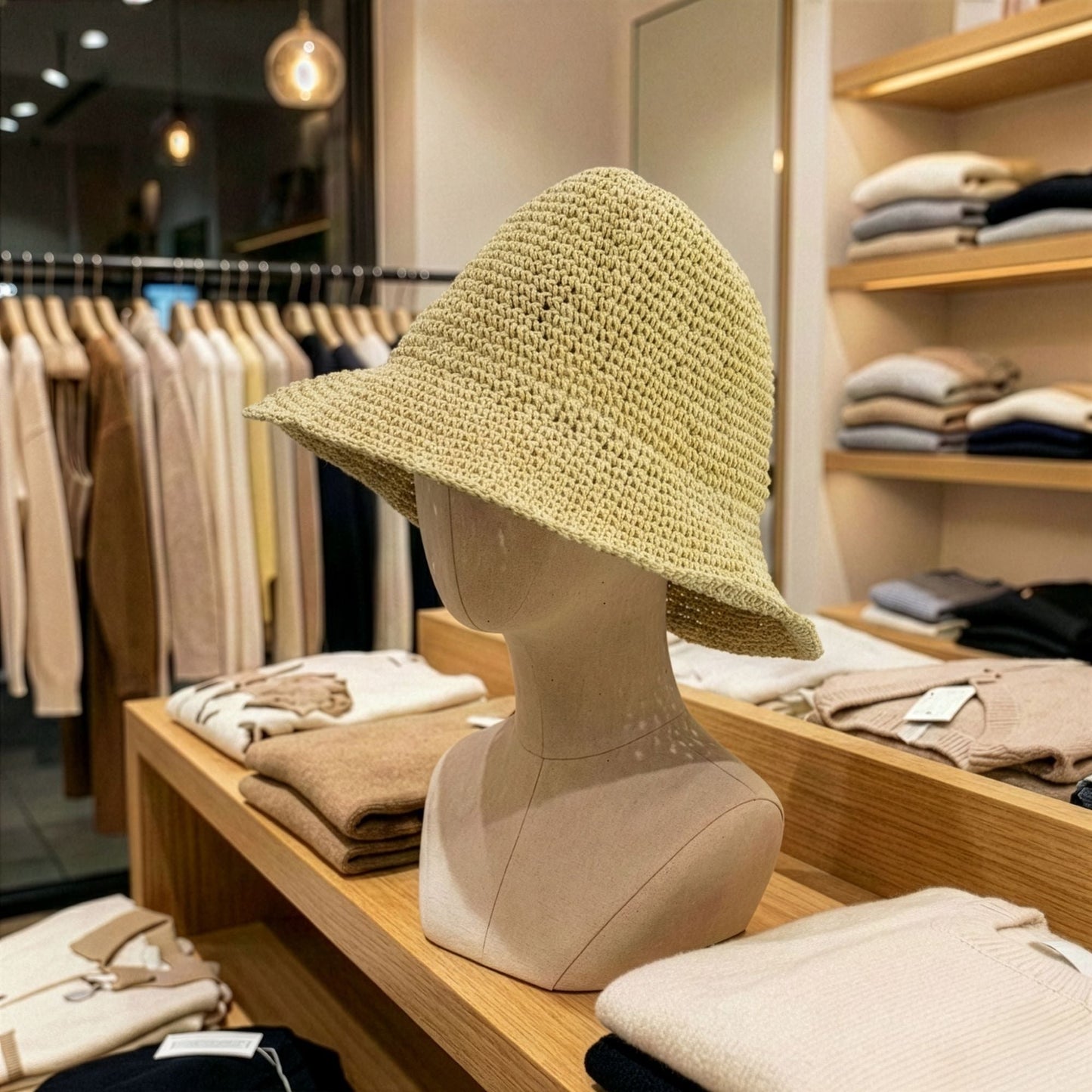 Nomad Sari Floppy Straw Sun Hat - Natural Beige - Luna Panther