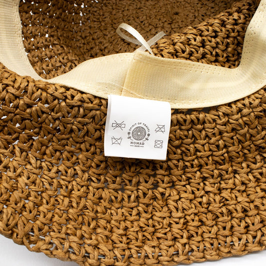 Nomad Sari Floppy Straw Sun Hat - Natural Coffee - Luna Panther