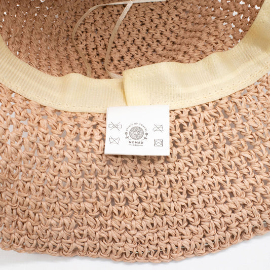 Nomad Sari Floppy Straw Sun Hat - Rose Blush - Luna Panther alternate view