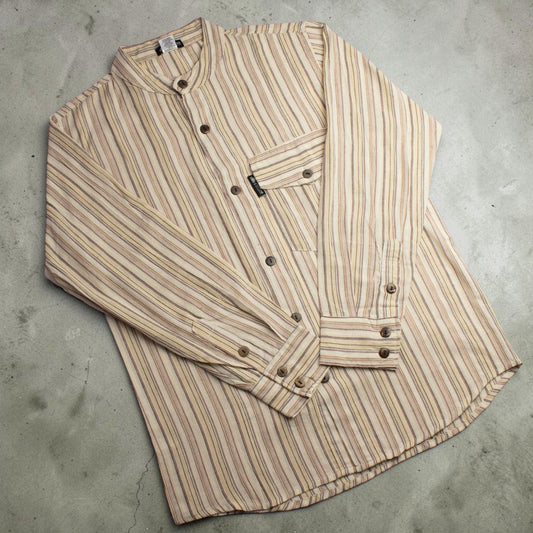 Nomad Sari Grandad Shirt - Brown Beige - Medium - Luna Panther alternate view