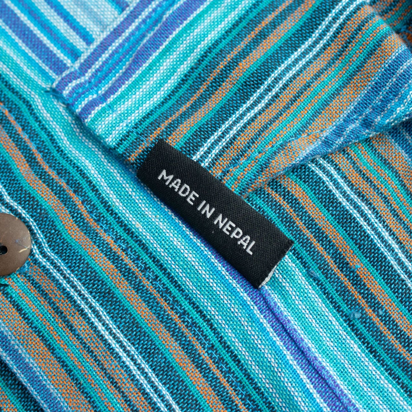 Nomad Sari Grandad Shirt - Turquoise - Medium - Luna Panther