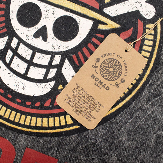 Nomad Sari Stonewashed Cotton T-Shirt - Rebel - Charcoal - Large - Luna Panther alternate view