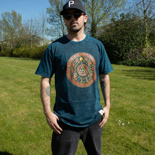 Nomad Sari Stonewashed Cotton T-Shirt - Stay Wild Moon Child - Blue - Large - Luna Panther alternate view