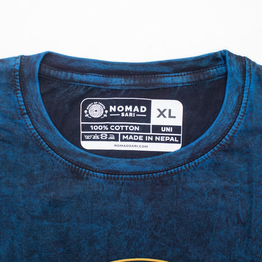 Nomad Sari Stonewashed Cotton T-Shirt - Stay Wild Moon Child - Blue - XL - Luna Panther alternate view