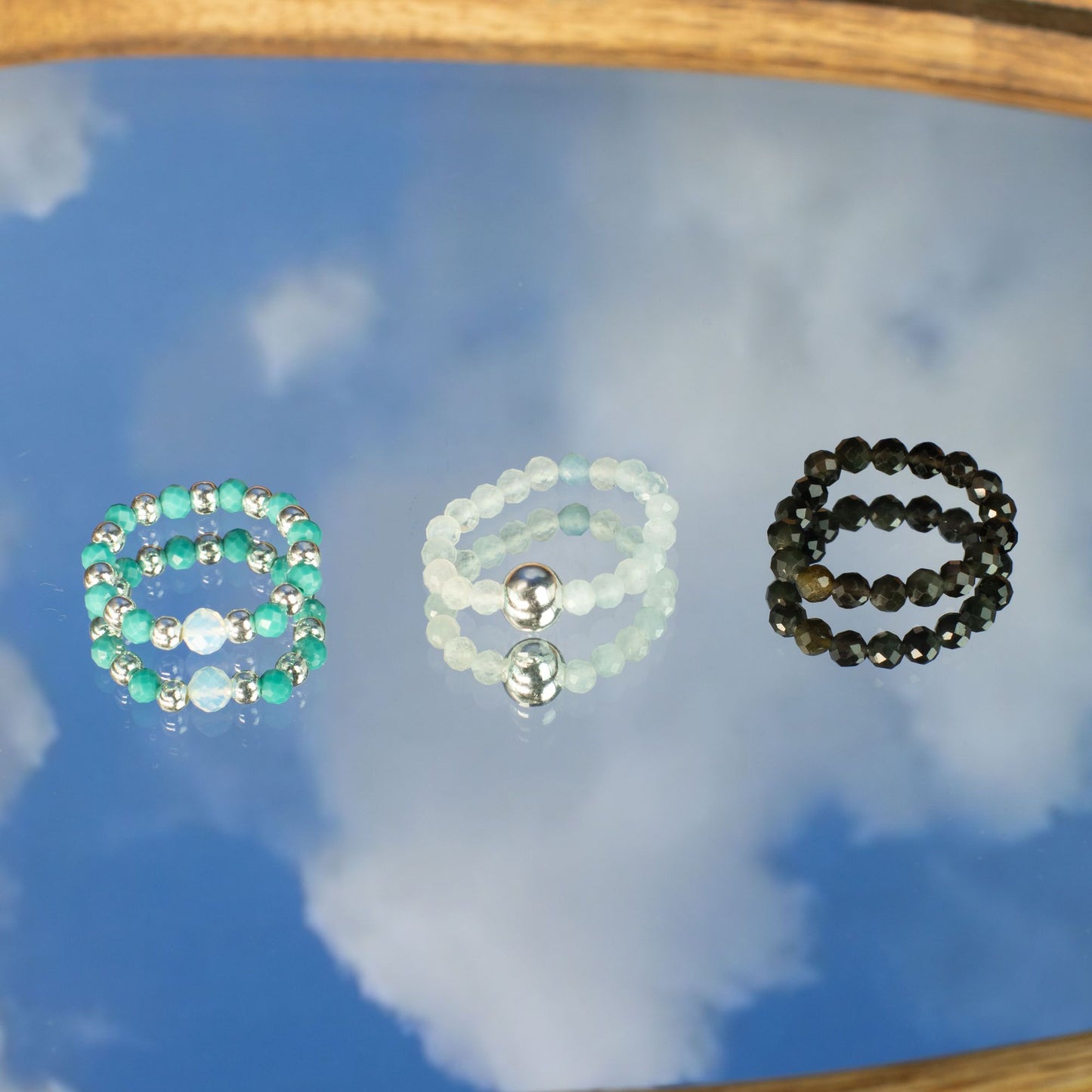 Nymph Spirit Gemstone Ring Set - Endless Ocean - Luna Panther