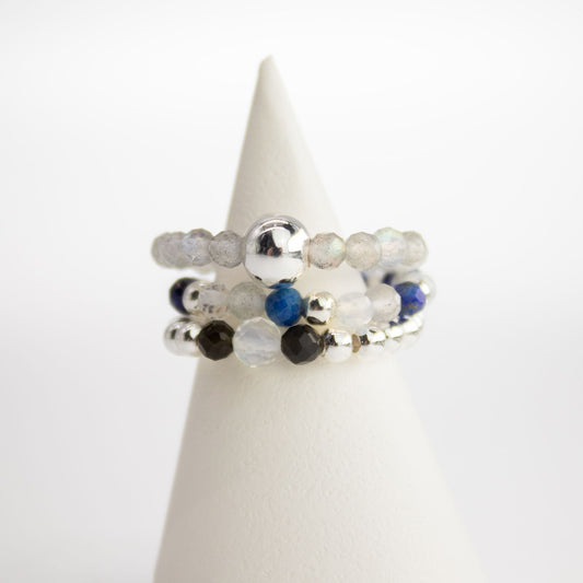 Nymph Spirit Gemstone Ring Set - Northern Lights - Luna Panther alternate view
