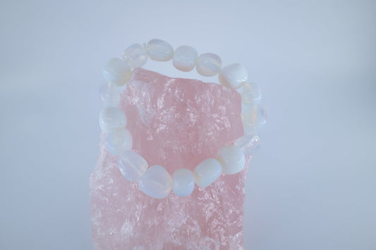 Polished Opalite Tumblestone Bracelet featuring milky opalescent glow and smooth finish - Luna Panther
