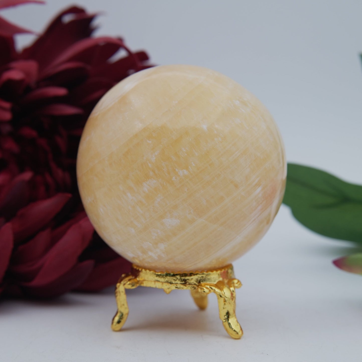 Orange Calcite Sphere — 371g - Luna Panther