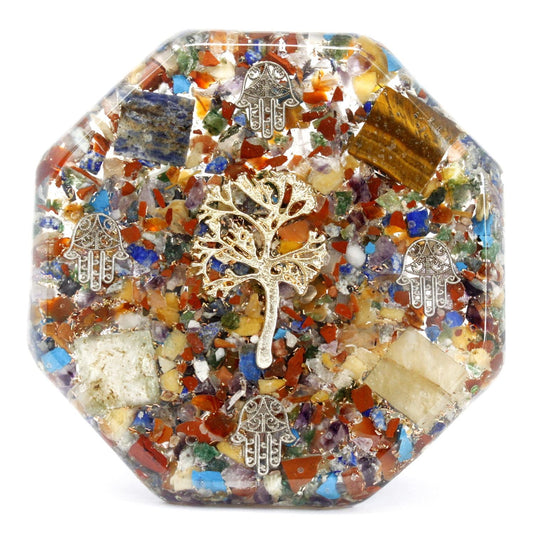 Polished Orgonite Desk Power Packs - Tree of Life - Lrg featuring natural patterning and unique variations - Luna Panther