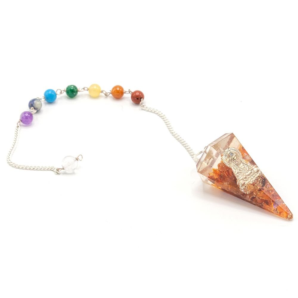 Polished Orgonite Power Chakra Pendulum - Buddha featuring natural patterning and unique variations - Luna Panther