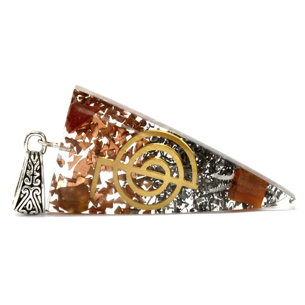Polished Orgonite Power Pendant - Three Metals Power Point featuring natural patterning and unique variations - Luna Panther