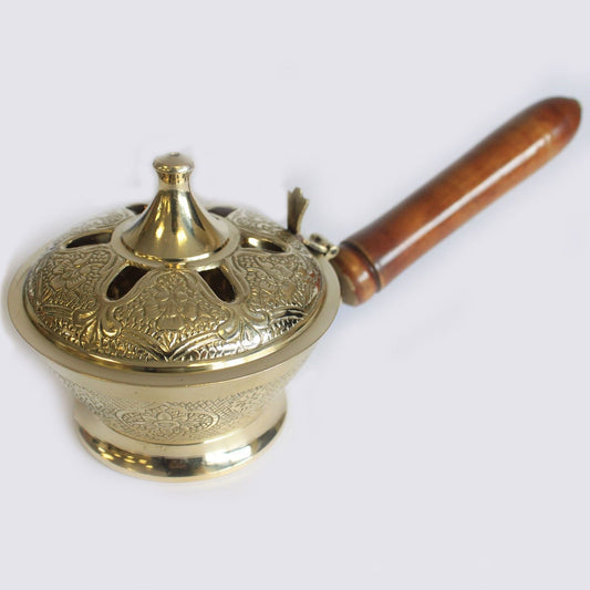 Polished Ornate Censer Incense Burner featuring natural patterning and unique variations - Luna Panther