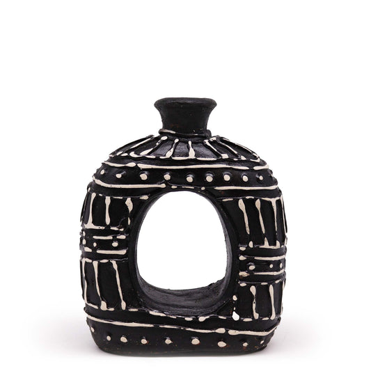 Oval Donut Shaped Vase - Chocolate 18cm - Luna Panther