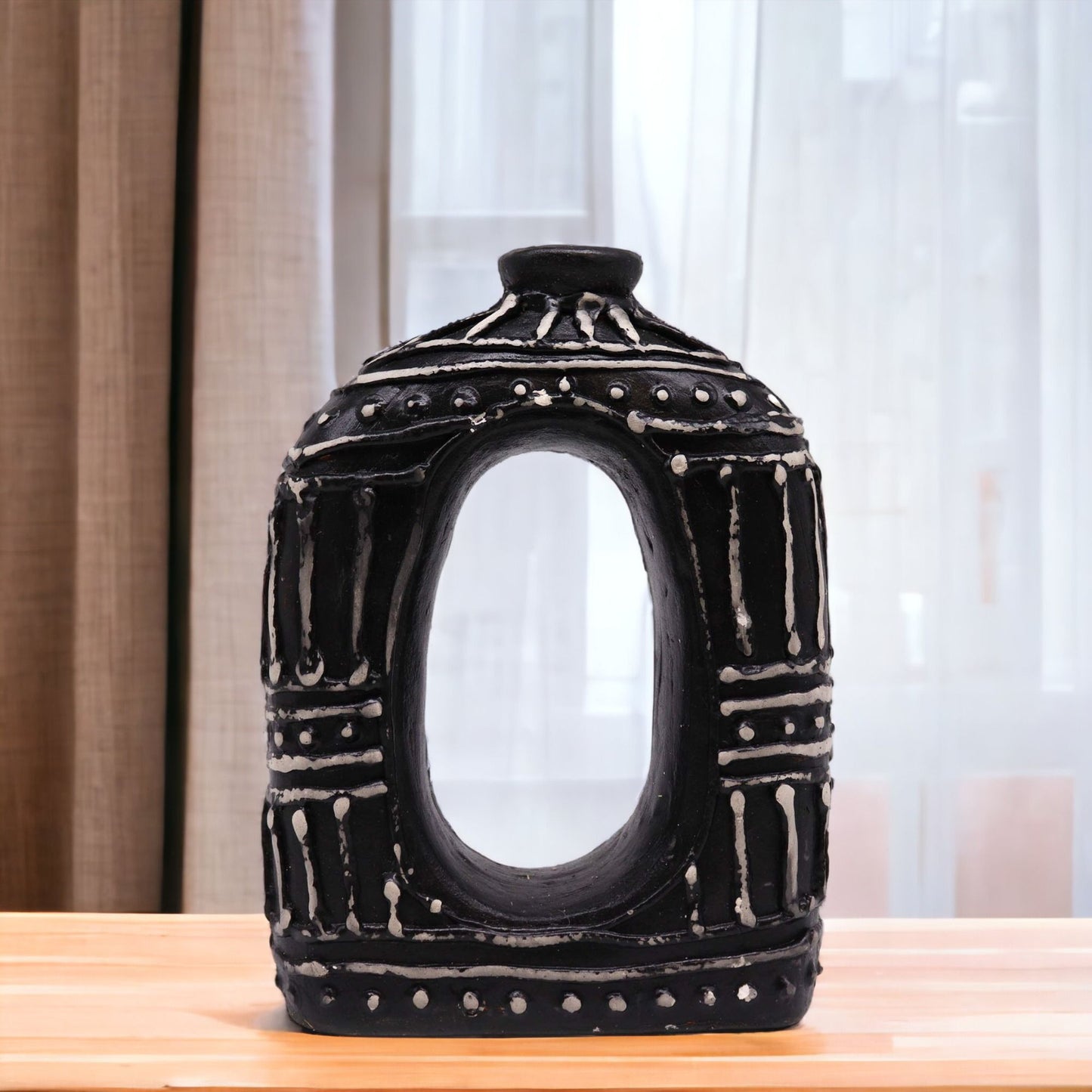Oval Donut Shaped Vase - Chocolate 23cm - Luna Panther