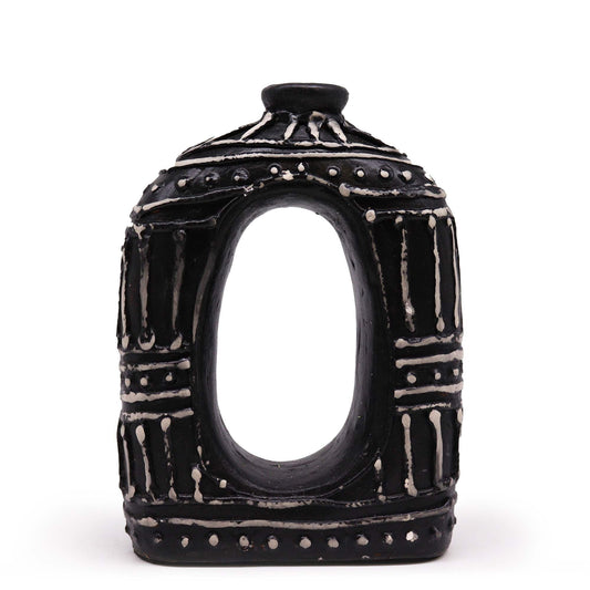 Oval Donut Shaped Vase - Chocolate 23cm - Luna Panther