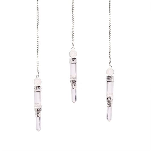 Polished Pendulum - Rock Quartz featuring natural patterning and unique variations - Luna Panther