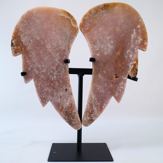 Pink Amethyst Angel Wings on Stand - Luna Panther