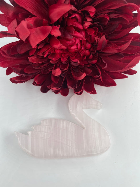 Polished Pink Mangano Swan featuring natural patterning and unique variations - Luna Panther alternate view