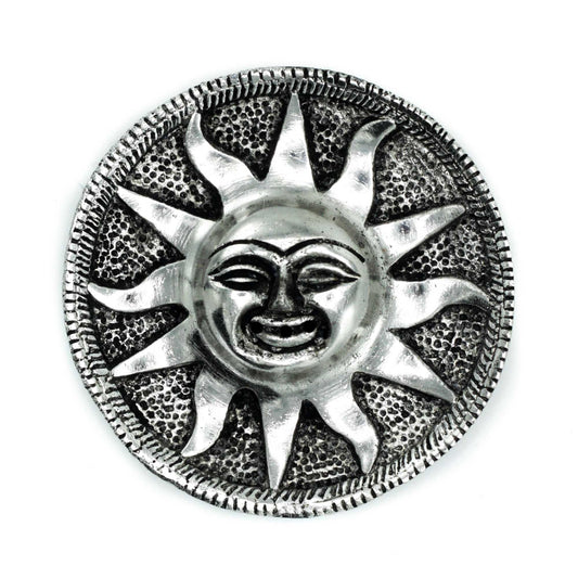 Polished Polished Aluminium Sun Incense Holder 9m featuring natural patterning and unique variations - Luna Panther