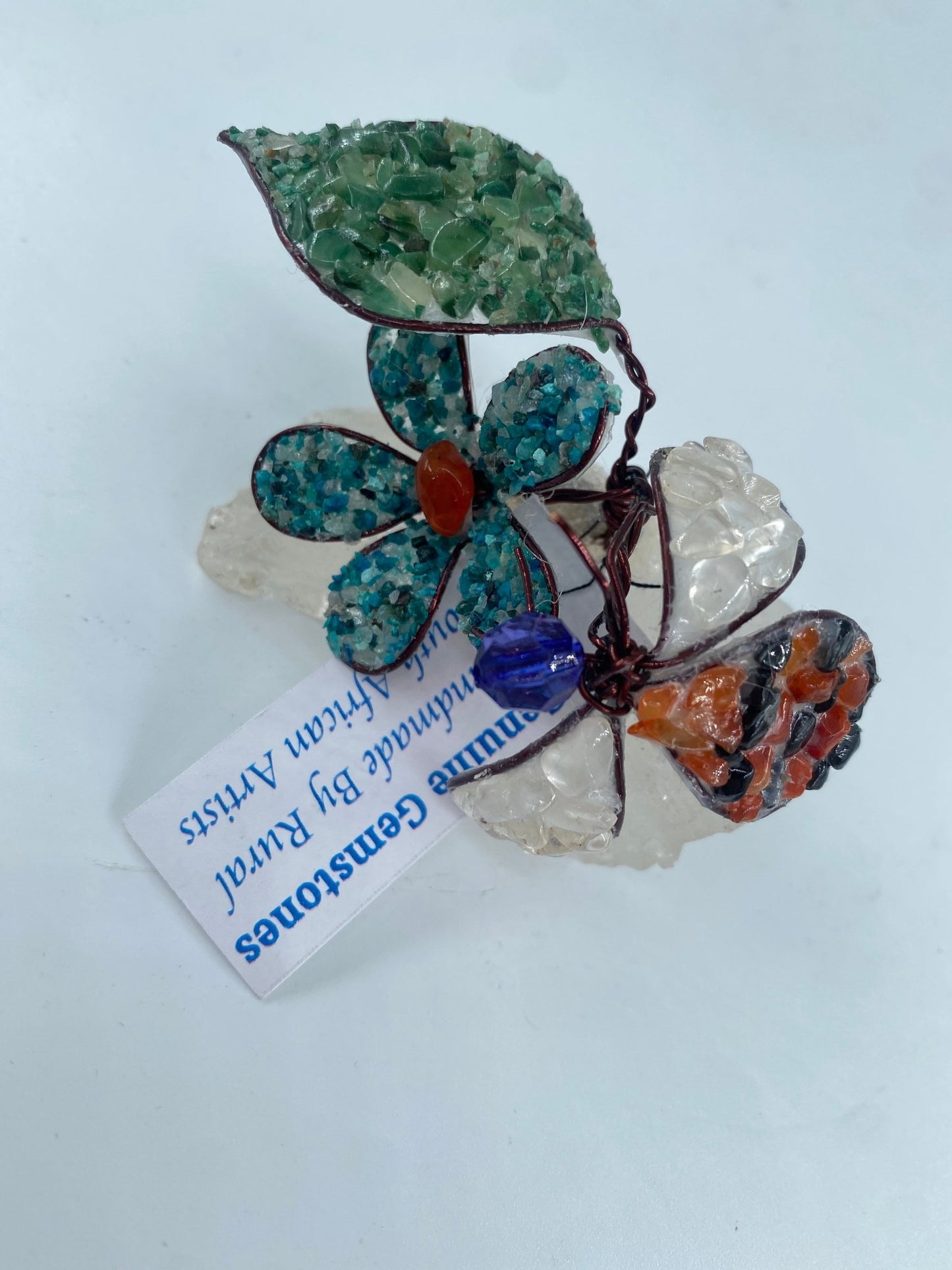 Polished Polished Gemstone Art Bee On Flower ** featuring natural patterning and unique variations - Luna Panther