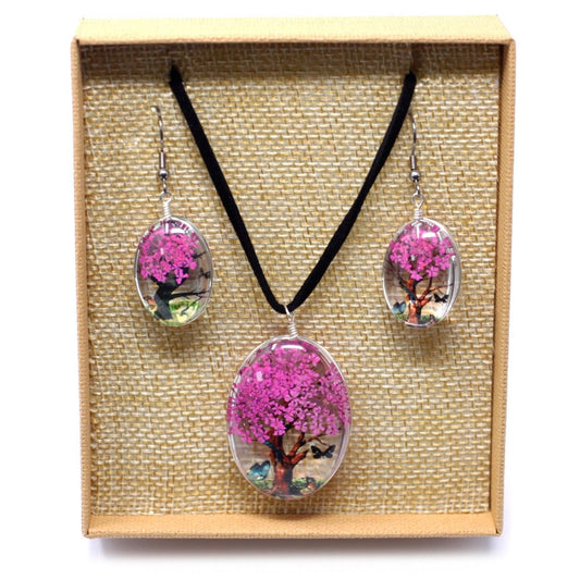 Pressed Flowers - Tree of Life set - Bright Pink - Luna Panther alternate view
