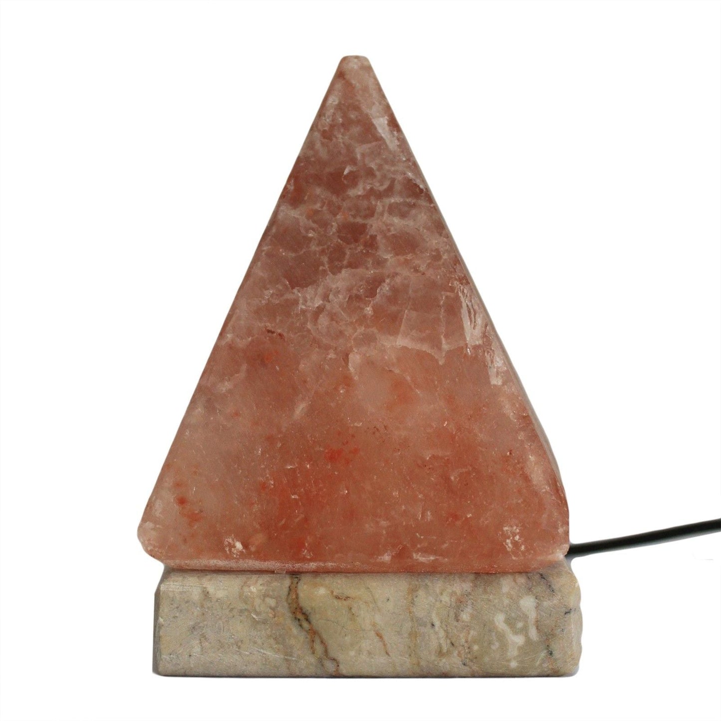 Polished Quality USB Pyramid Salt Lamp - 9 cm (single) featuring natural patterning and unique variations - Luna Panther