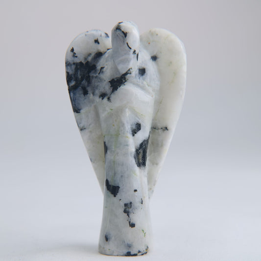 Rainbow Moonstone Crystal Angel 76g 84mm - Luna Panther alternate view