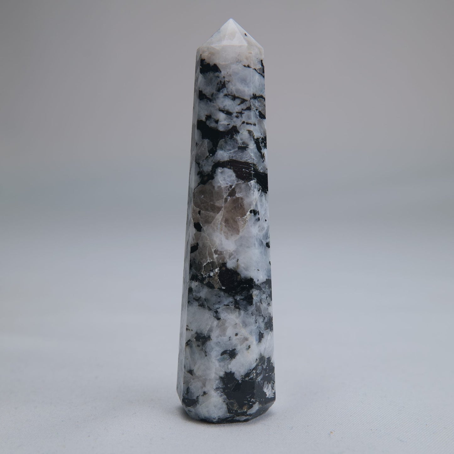 Rainbow Moonstone Obelisk 47g 80mm - Luna Panther