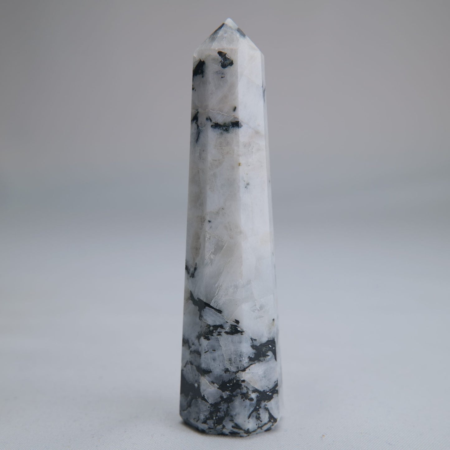 Rainbow Moonstone Obelisk 55g 85mm - Luna Panther