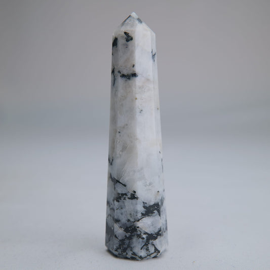Rainbow Moonstone Obelisk 55g 85mm - Luna Panther
