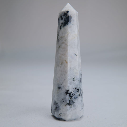 Rainbow Moonstone Obelisk 65g 85mm - Luna Panther
