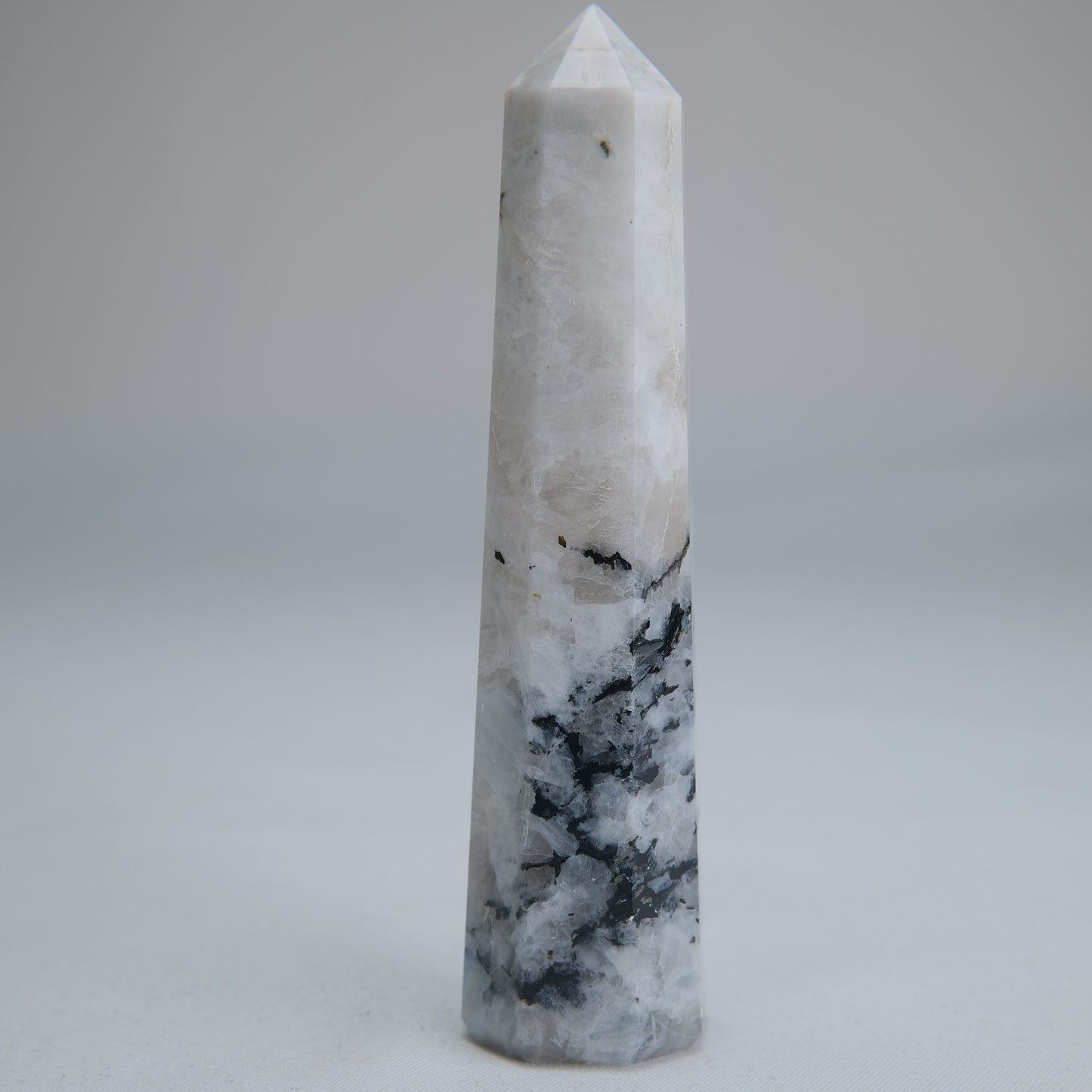 Rainbow Moonstone Obelisk 73g 95mm - Luna Panther