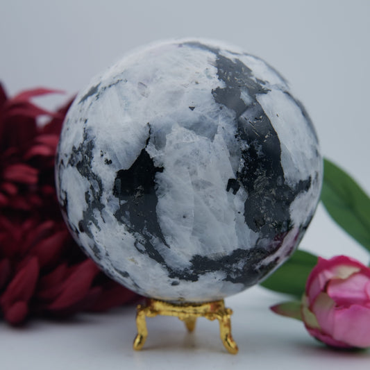 Rainbow Moonstone Sphere 1621g - Luna Panther