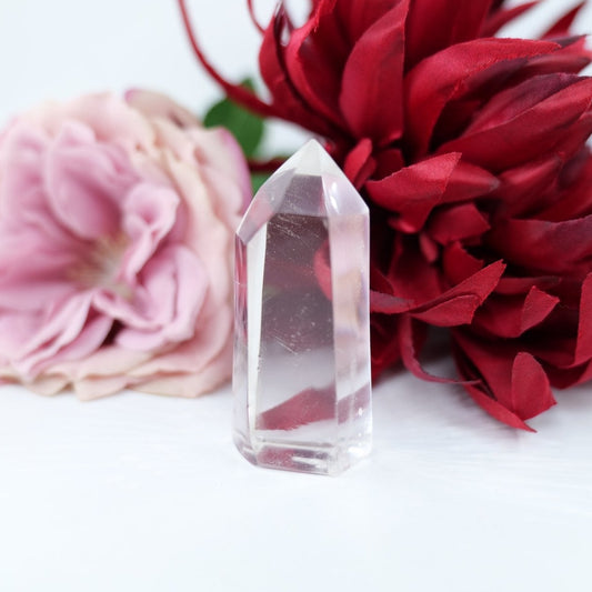 Polished Rare Optic Quartz Point - 54g featuring natural patterning and unique variations - Luna Panther