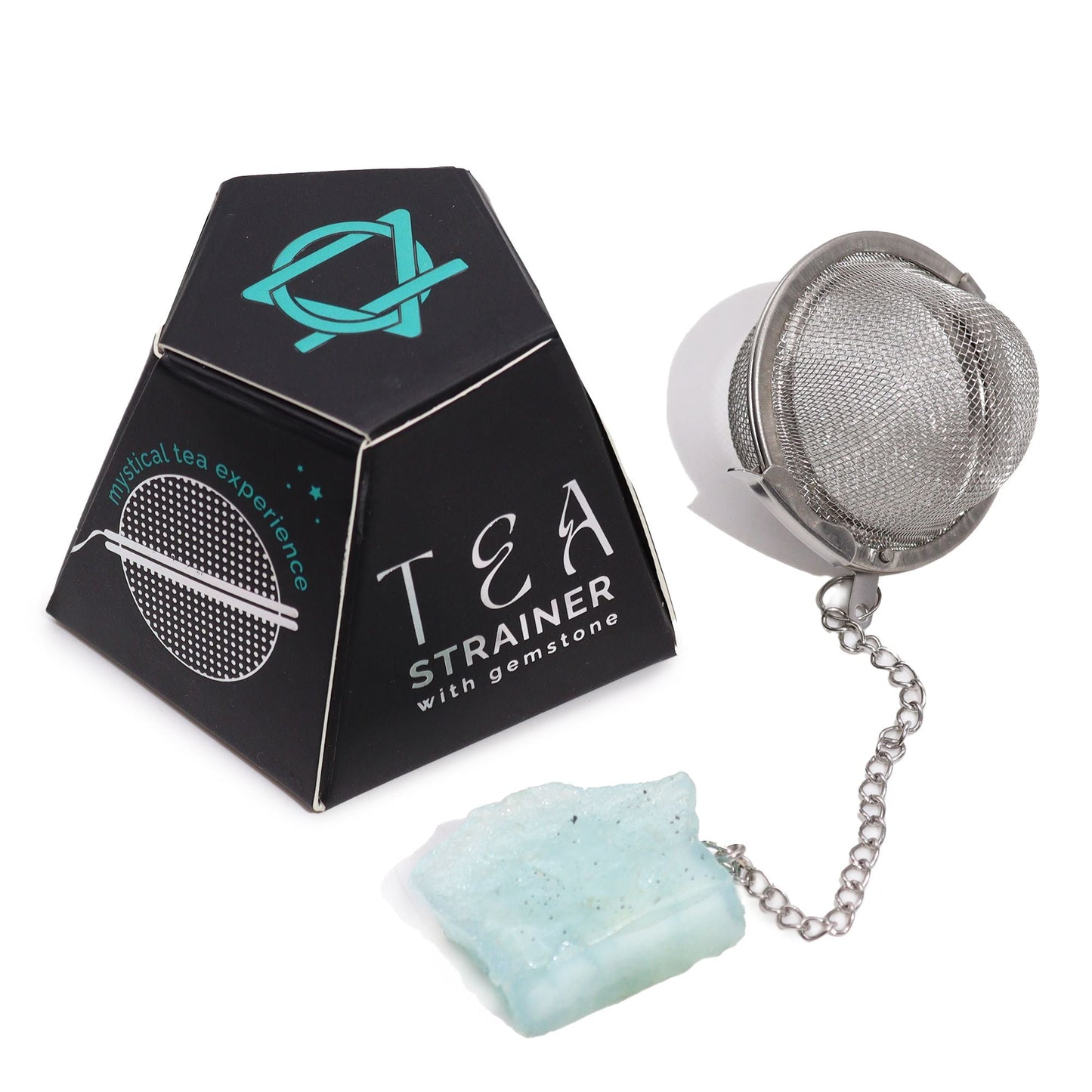 Raw Crystal Gemstone Tea Strainer - Aquamarine - Luna Panther