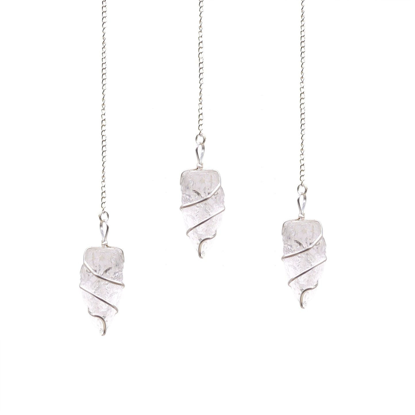 Natural Raw Gemstone Pendulum - Rock Quartz featuring natural patterning and unique variations - Luna Panther