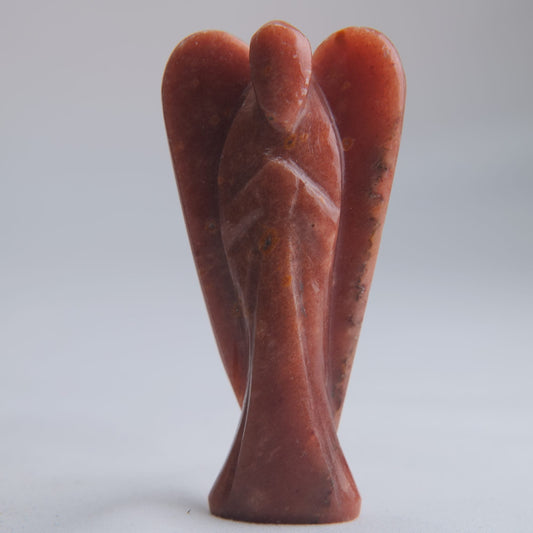 Red Aventurine Angel Carving 48g 80mm - Luna Panther
