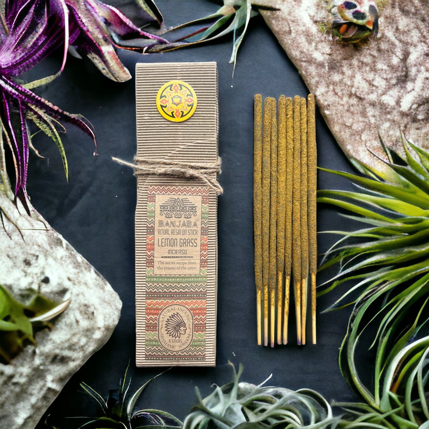 Polished Ritual Resin on Stick - Lemon Grass featuring natural patterning and unique variations - Luna Panther