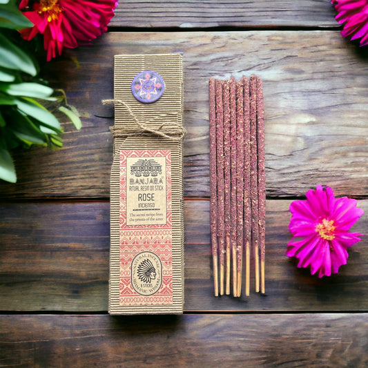 Polished Ritual Resin on Stick - Rose featuring natural patterning and unique variations - Luna Panther