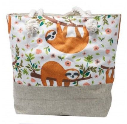Polished Rope Handle Bag - Sloths featuring natural patterning and unique variations - Luna Panther