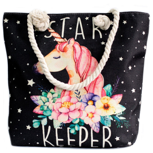 Polished Rope Handle Bag - Star Keeper Unicorn featuring natural patterning and unique variations - Luna Panther